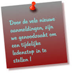 Vanaf 16 mei hebben wij een Ledenstop ingesteld